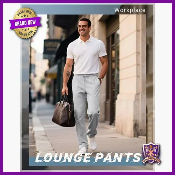 4 Pack Men's Sweatpants Joggers with Pockets Open Bottom Gym Athletic Pants
